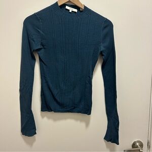 Teal Ribbed Knit Women's Top